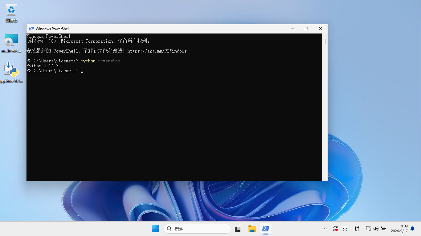 执行 python --version