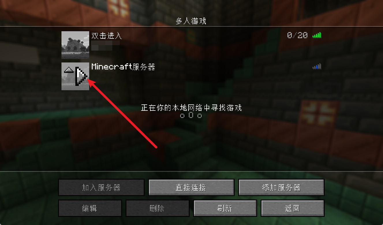 双击服务器条目开始连接